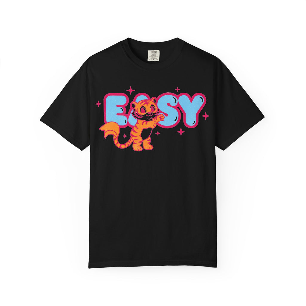 Easy Tiger Centre Cub Shirt, Y2K Retro Bubble Tiger Tee, Pink Sparkle Shirt, Funny Flirty Gift