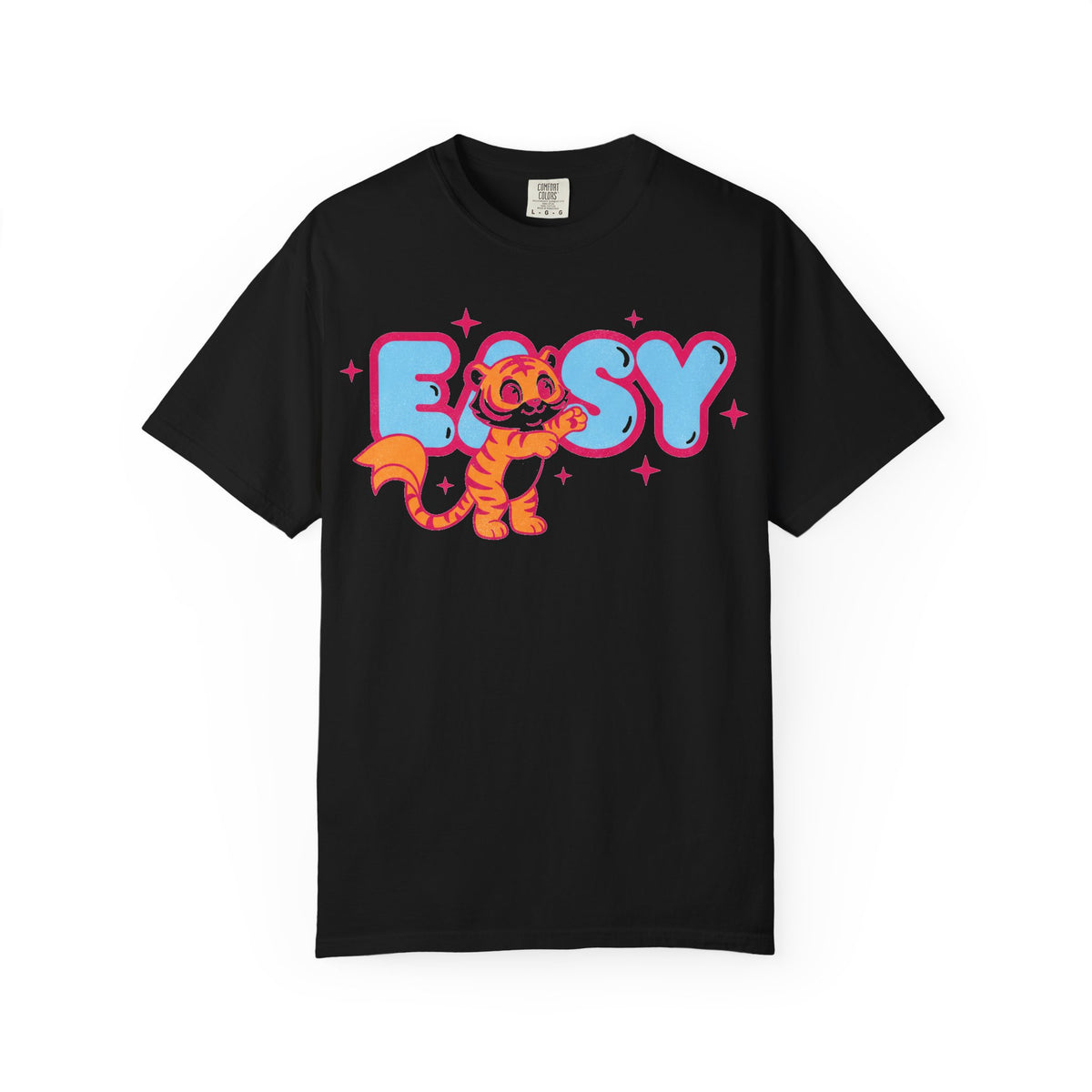 Easy Tiger Centre Cub Shirt, Y2K Retro Bubble Tiger Tee, Pink Sparkle Shirt, Funny Flirty Gift