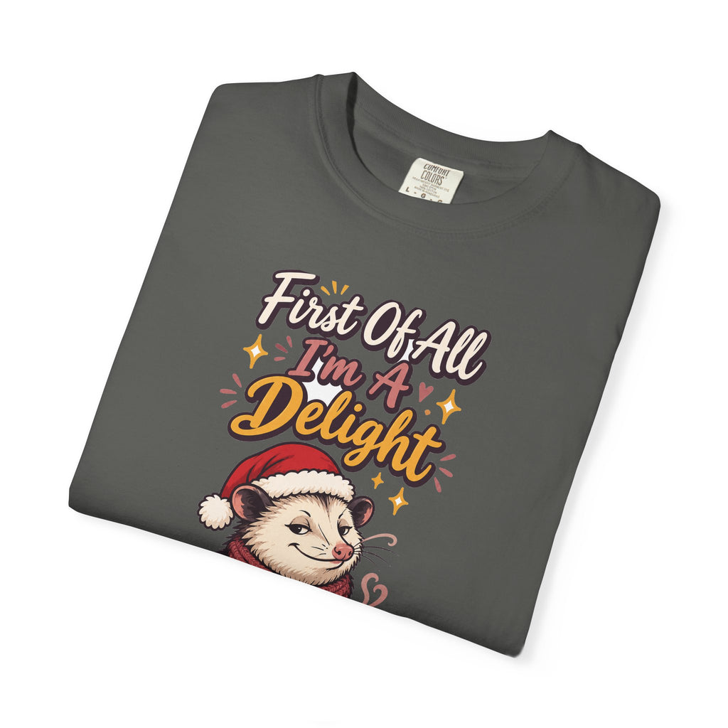 Sarcastic Gift First Of All I'm A Delight Ornament Mug Shirt Funny Christmas Gift for Coworker Sister Friend Opossum
