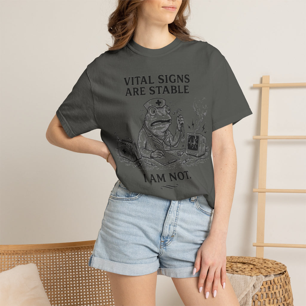 Vital Signs Are Stable I Am Not Shirt, Funny Nurse Frog Tee, Burnt Out RN Shirt, Night Shift Gift