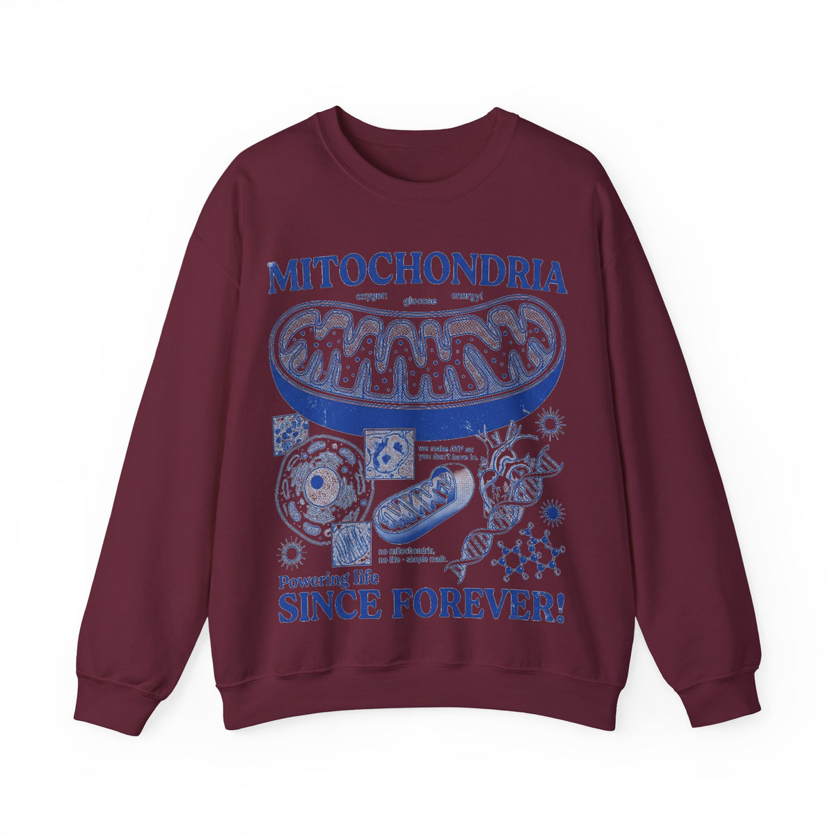 Mitochondria Powering Life Since Forever Sweatshirt, Retro Science Diagram Sweatshirt, Biology Teacher Gift, Science Nerd Sweatshirt, Cell B