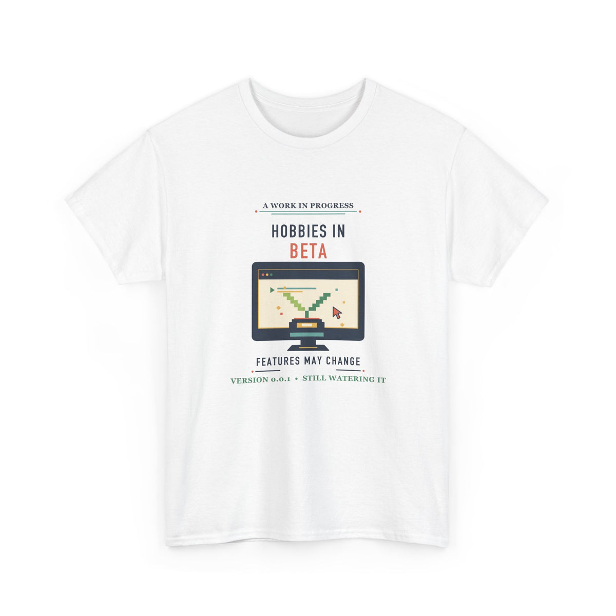 Hobbies in Beta Tee — Retro Pixel Garden Computer Shirt