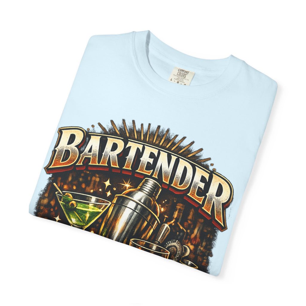 Bartender T-Shirt — "Bartender: Cheaper Than a Therapist" Vintage Bar Graphic Tee