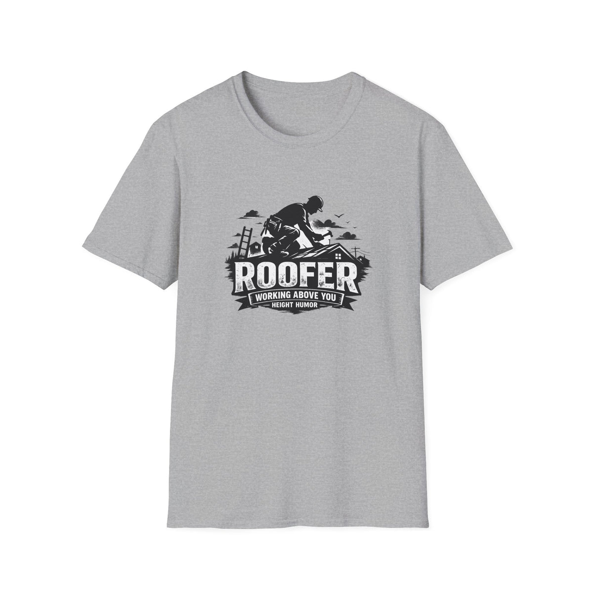 Roofer Working Above You T-Shirt — Vintage Roofer Roofing Crew Tee