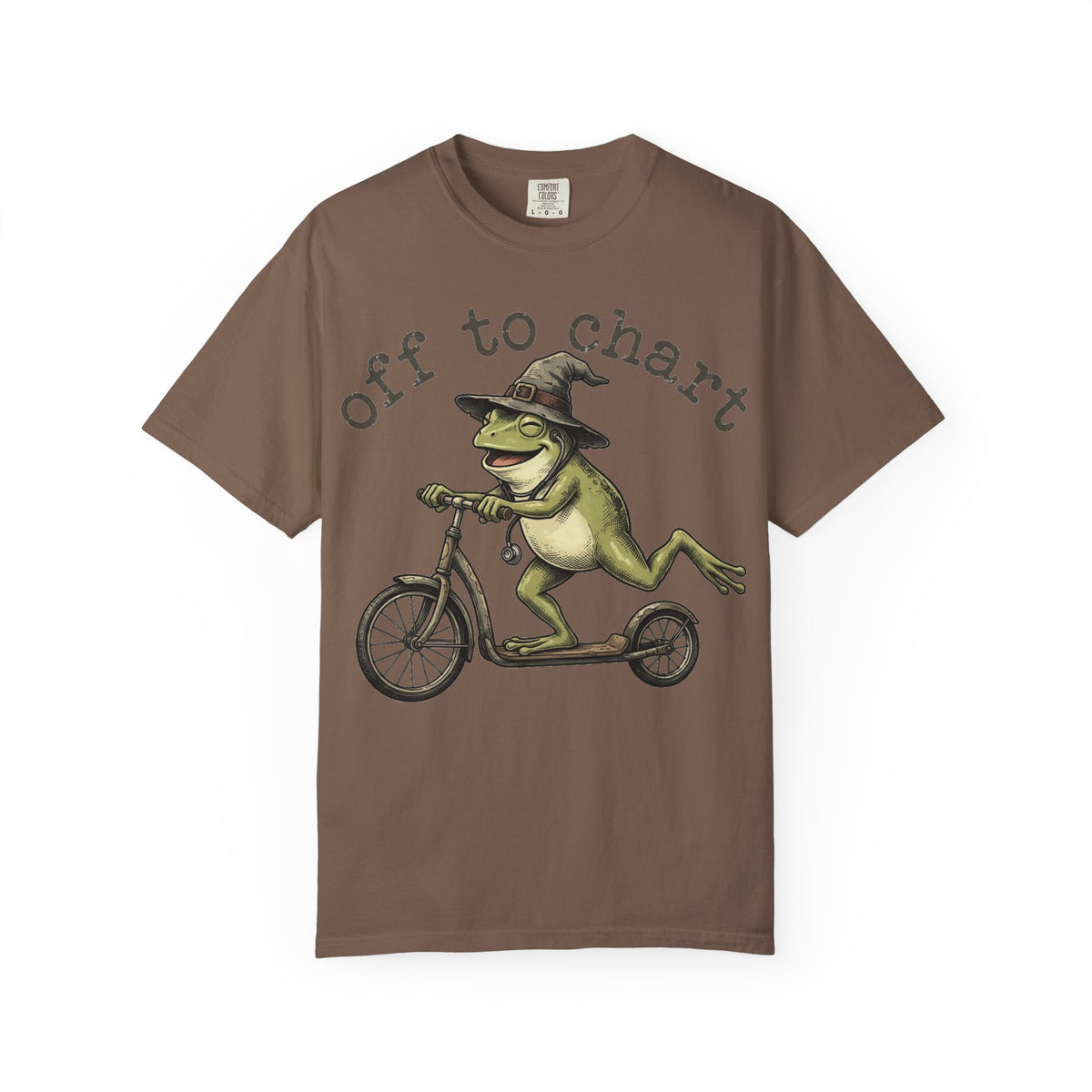 Off To Chart Grinning Frog Shirt, Nurse Frog Scooter Tee, Funny Charting Shirt, RN Gift
