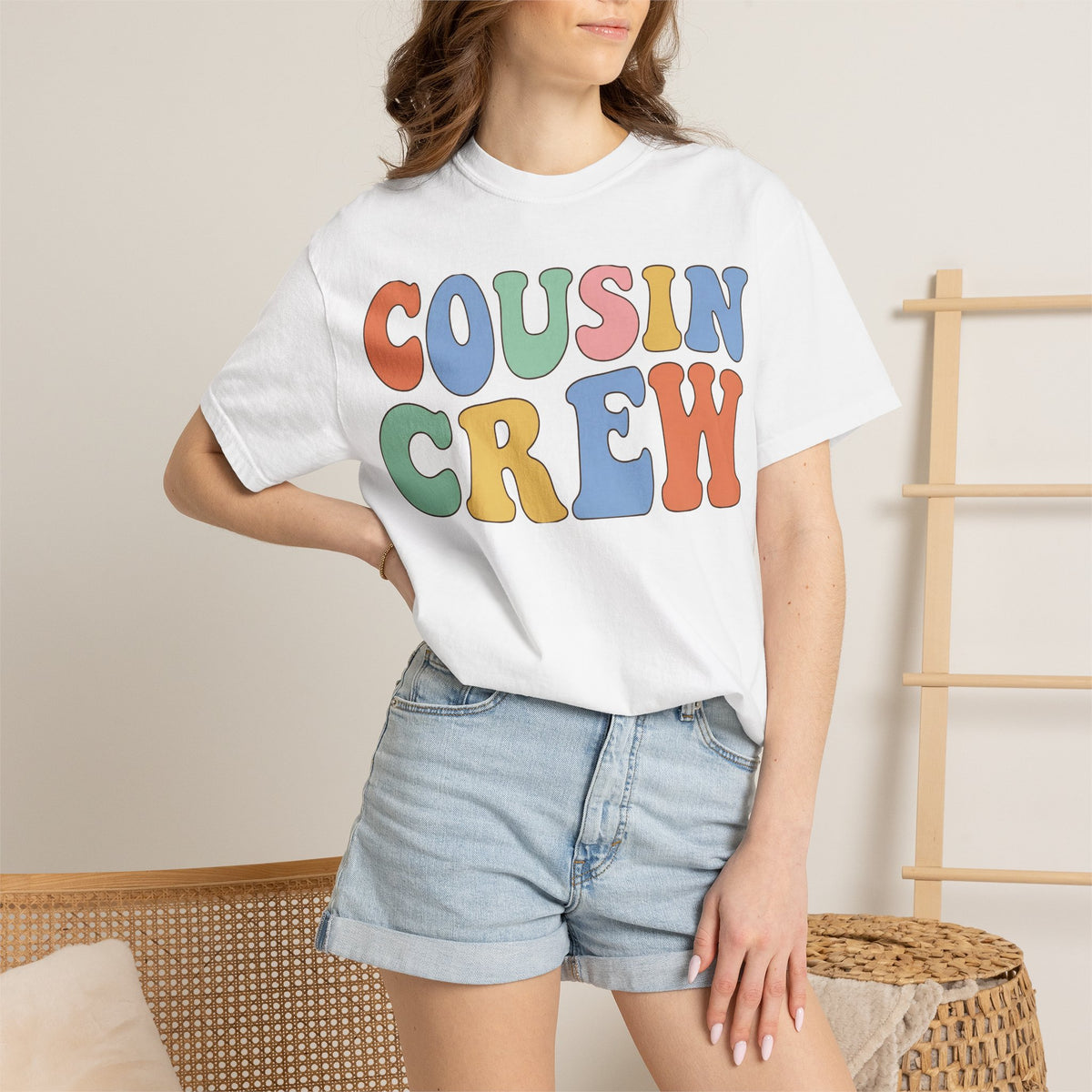 Cousin Crew Shirt, Retro Groovy Bubble Letter Tee, Matching Family Reunion Shirt, Cousin Gift