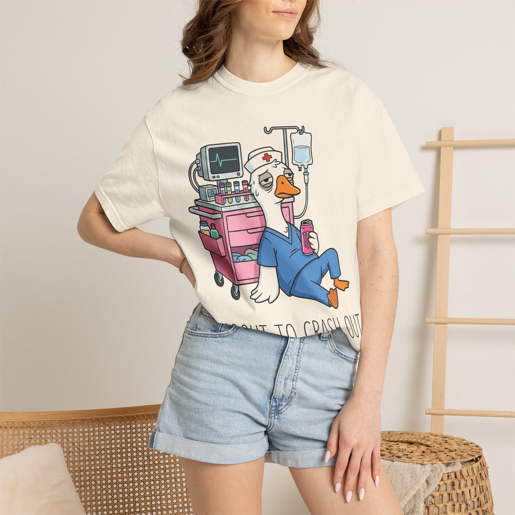 I'm About To Crash Out Shirt, Funny Night Shift Goose Nurse Tee, Burnt Out RN Shirt, Nurse Gift