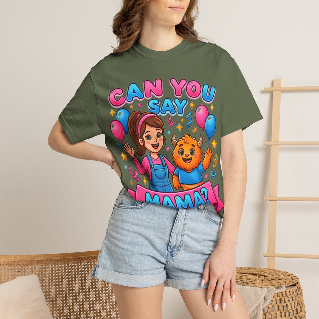 Can You Say Mama Shirt, Funny First Word Tee, Cute Monster Birthday Shirt, New Mom Gift