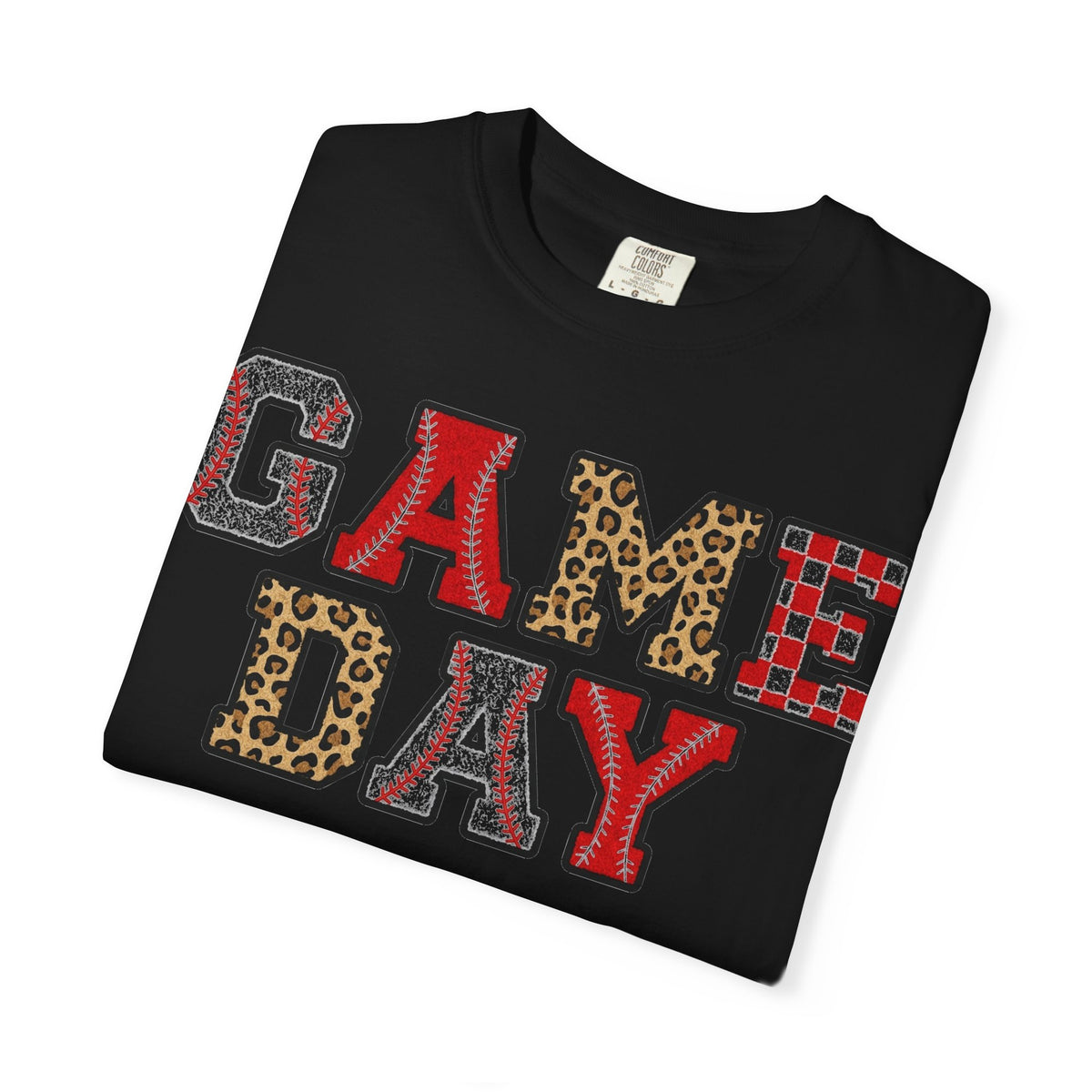 Game Day Varsity Patch Shirt, Baseball Leopard Letter Tee, Sports Mom Shirt, Baseball Mom Gift