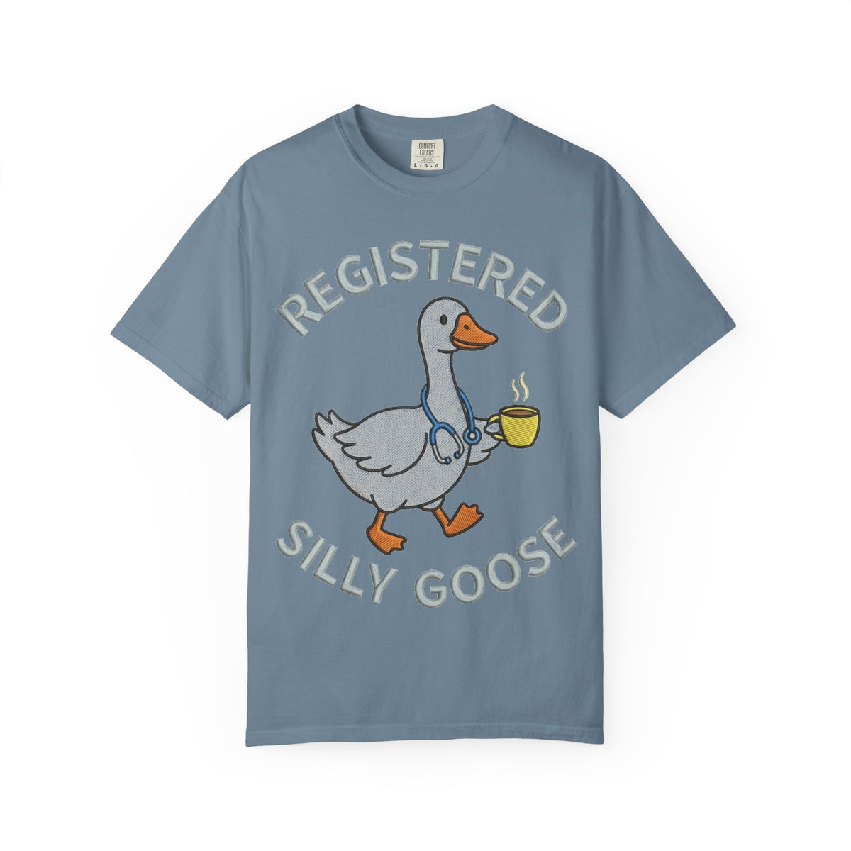 Registered Silly Goose Shirt, Faux Embroidery Nurse Goose Tee, Funny RN Shirt, Nurse Gift
