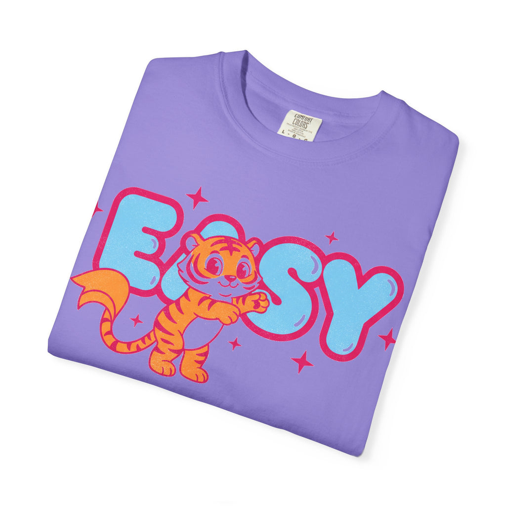 Easy Tiger Centre Cub Shirt, Y2K Retro Bubble Tiger Tee, Pink Sparkle Shirt, Funny Flirty Gift