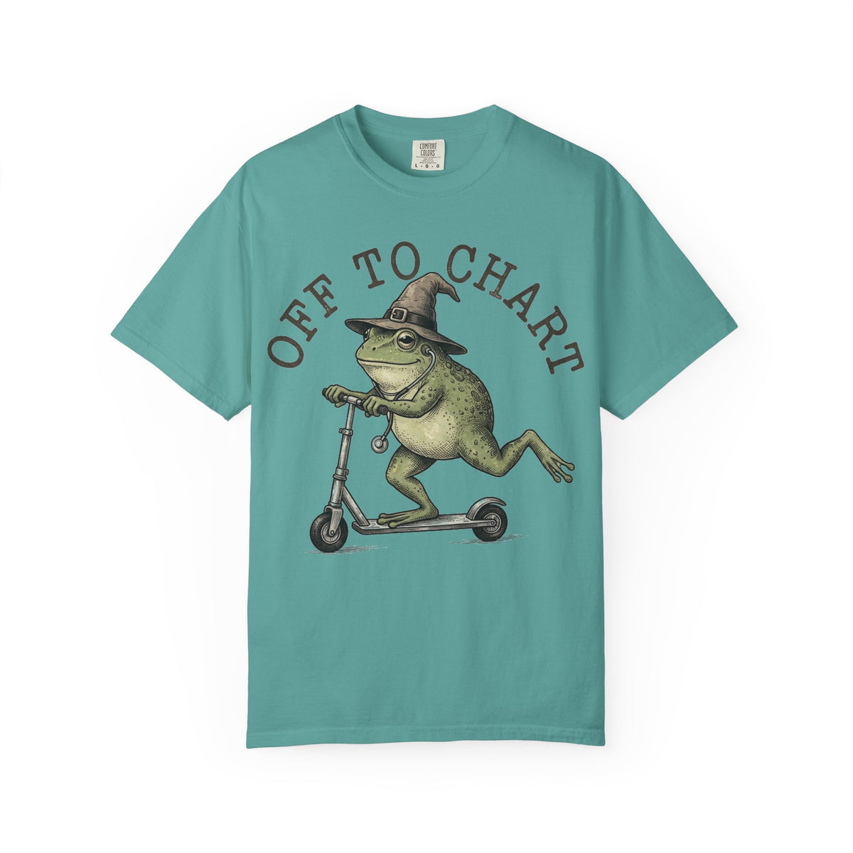 Off To Chart Bold Shirt, Engraved Frog Nurse Scooter Tee, Funny Night Shift Shirt, Nurse Gift