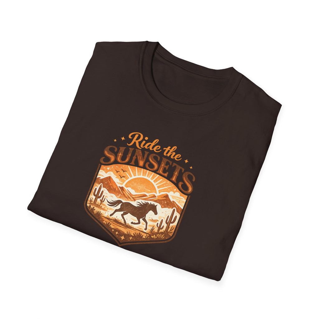 Ride The Sunsets Shirt, Retro Western Horse Tee, Cowgirl Gift