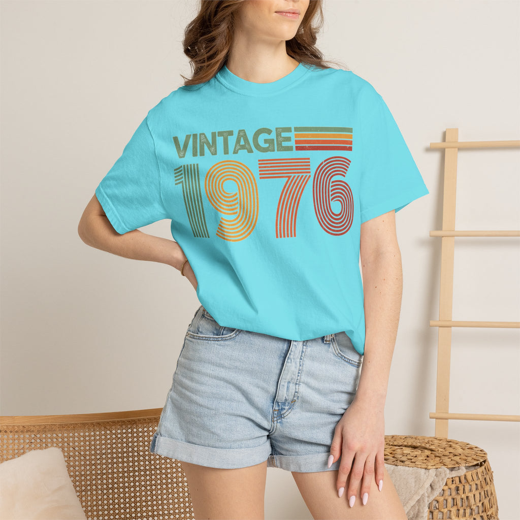 Vintage 1976 Classic Shirt, Seventies Stripe Birthday Tee, Born In 1976 Shirt, 50th Birthday Gift