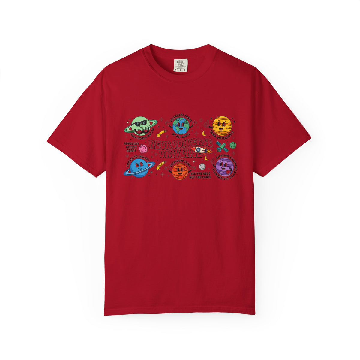 Neurodiverse Universe Wide Shirt, Autism Acceptance Planets Tee, Inclusion Teacher Shirt, SPED Gift