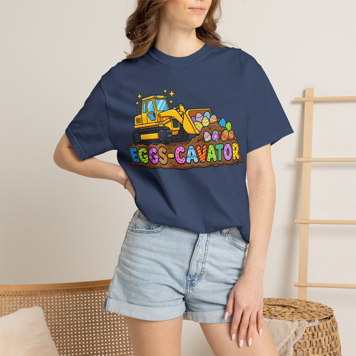 Eggs-Cavator Shirt, Funny Easter Digger Tee, Construction Easter Egg Shirt, Toddler Boy Easter Gift