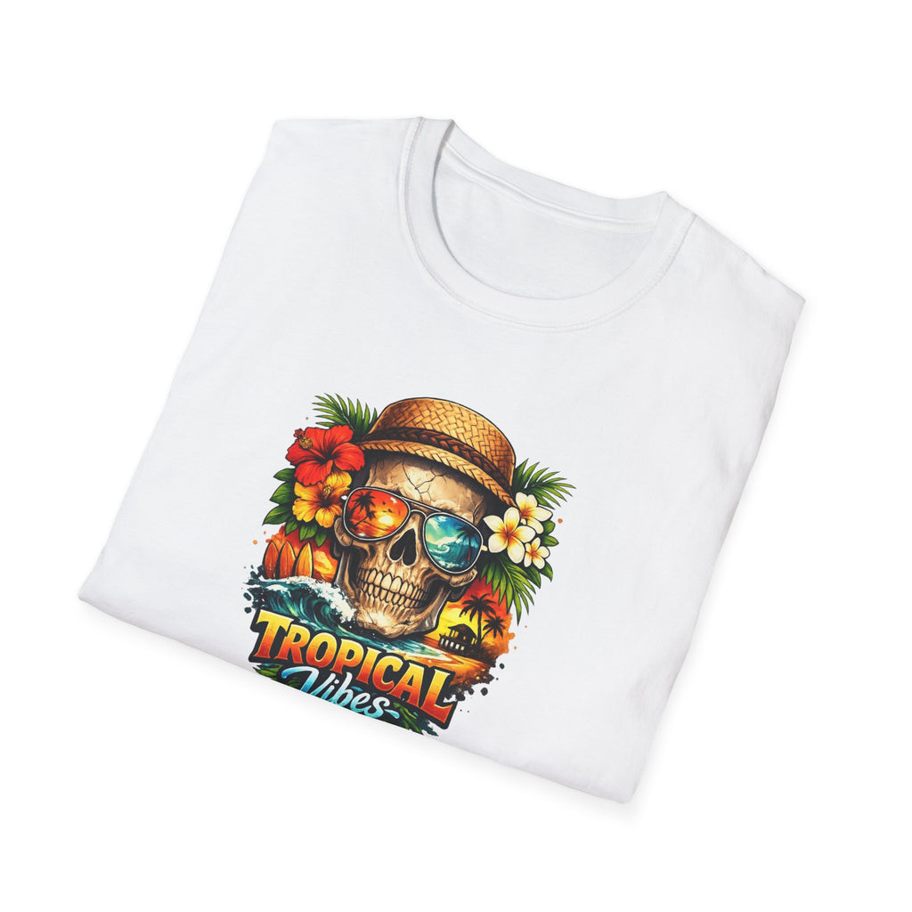 Tropical Vibes Shirt, Floral Skull Summer Tee, Beach Lover Gift