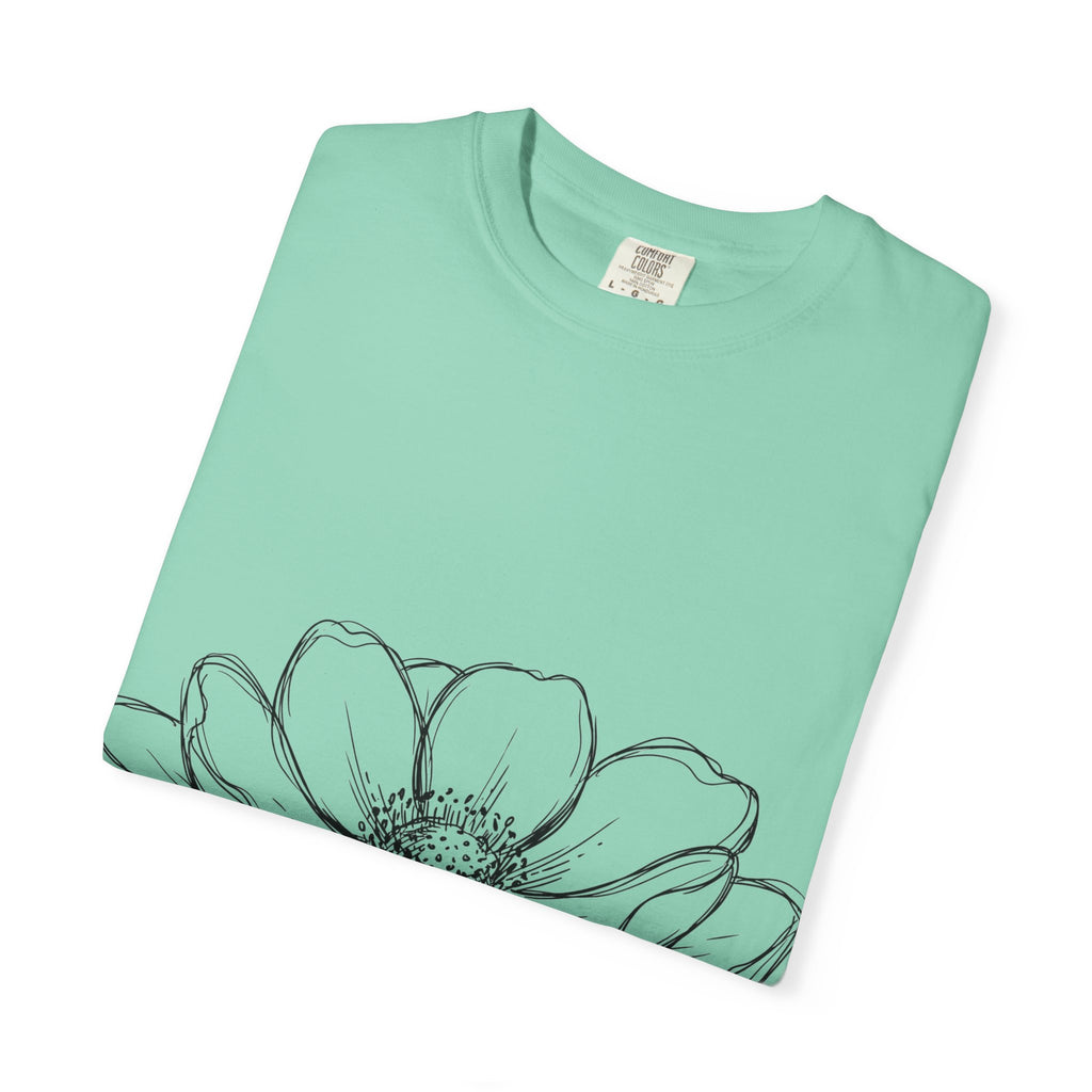 Anemone Flower Line Art Shirt, Minimal Botanical Drawing Tee, Single Bloom Shirt, Plant Lover Gift