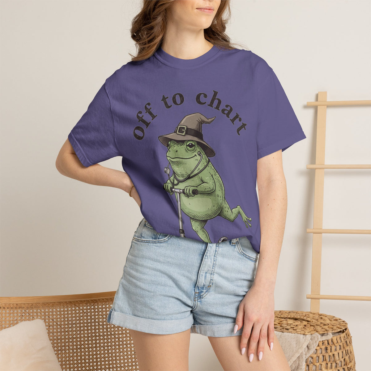 Off To Chart Shirt, Witch Hat Frog Nurse Scooter Tee, Funny Charting RN Shirt, Nurse Gift