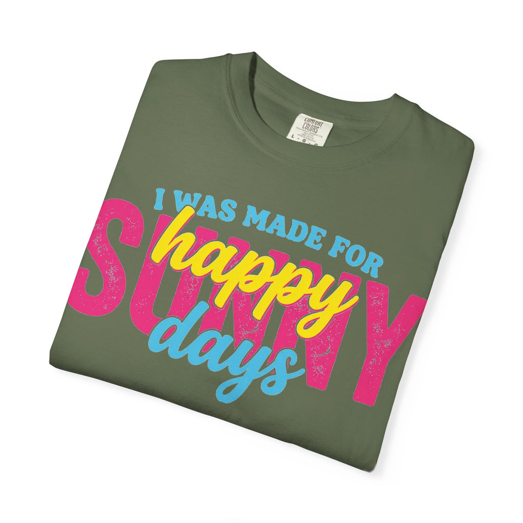 Happy Sunny Days Wide Shirt, Retro Layered Type Summer Tee, Bright Vacation Shirt, Summer Gift