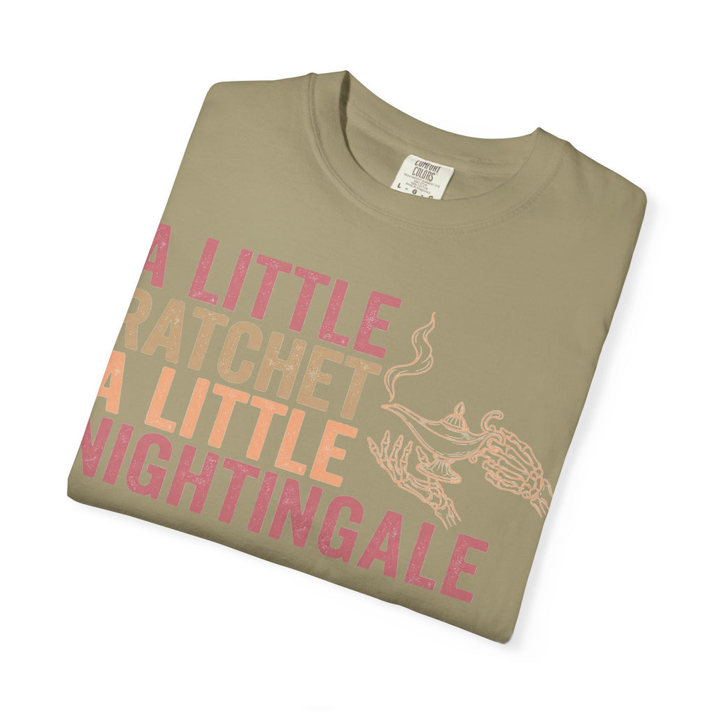 A Little Ratchet A Little Nightingale Shirt, Funny Nurse Shirt, Skeleton Hand Lamp Nurse Tee, Sarcastic RN Gift