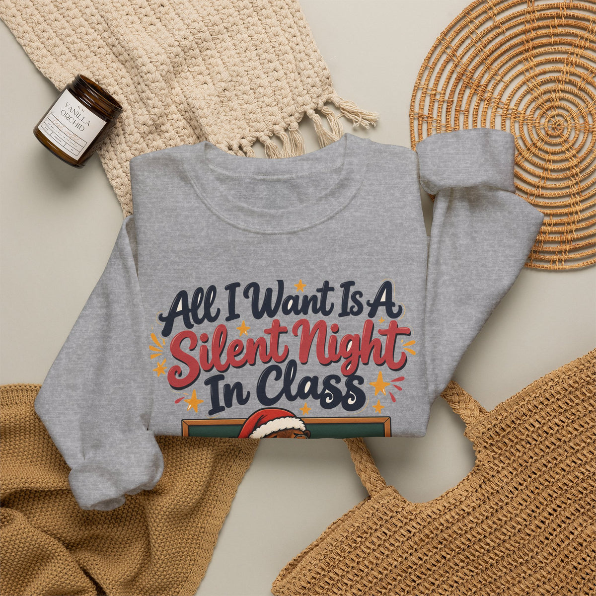 Funny Teacher Gift All I Want Is A Silent Night In Class Ornament Mug Sweatshirt Christmas Gift from Student Beaver