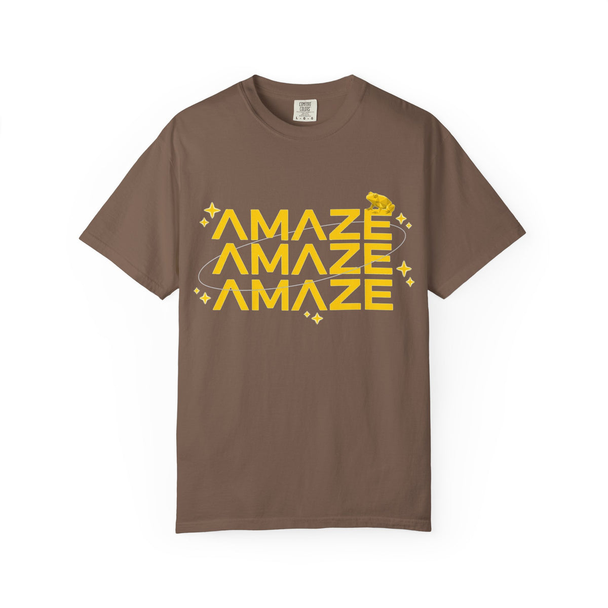 Amaze Amaze Amaze Shirt, Retro Stacked Type Tee, Tiny Frog Graphic Shirt, Funny Minimal Gift