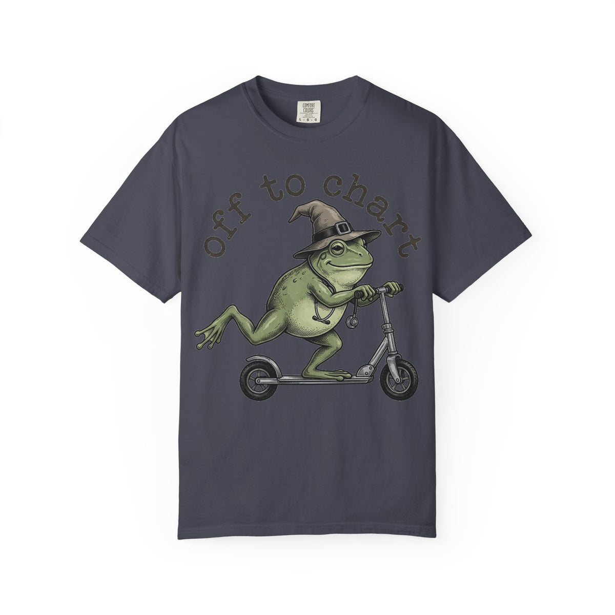 Off To Chart Etched Frog Shirt, Vintage Nurse Frog Scooter Tee, Charting Humor Shirt, RN Gift