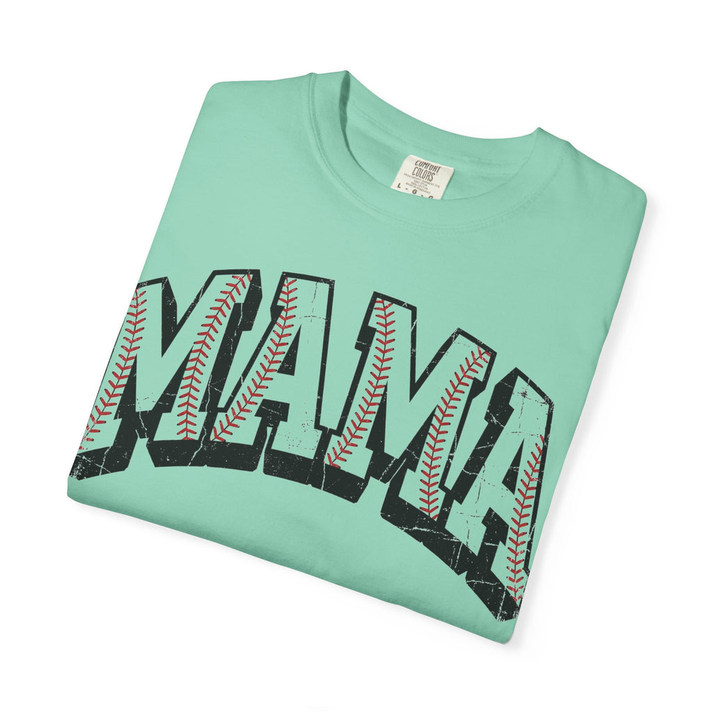 Baseball Mama Shirt, Distressed Baseball Stitch Varsity Tee, Baseball Mom Shirt, Game Day Gift