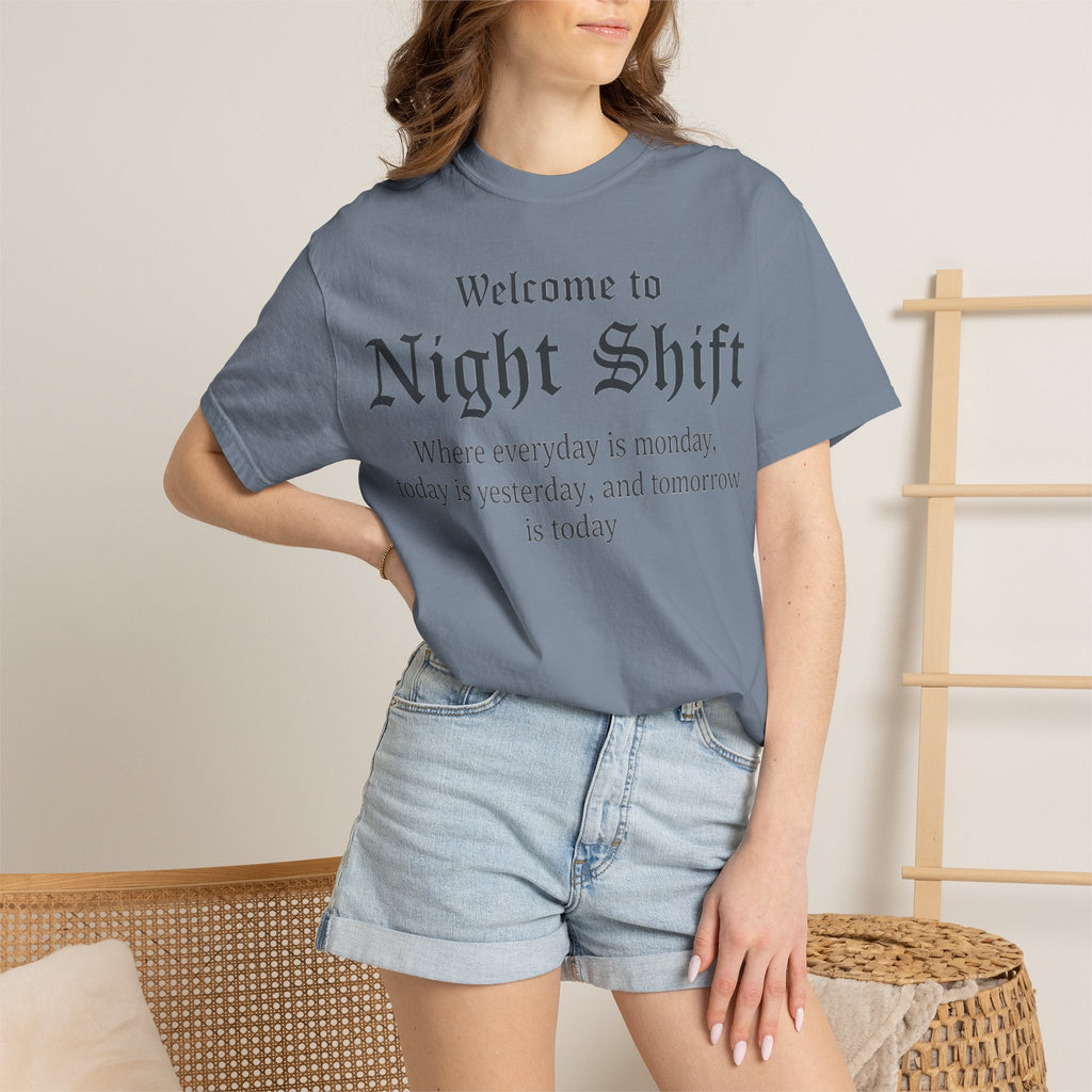 Welcome To Night Shift Light Shirt, Elegant Blackletter Nurse Tee, Night Shift Gift Shirt, RN Humor