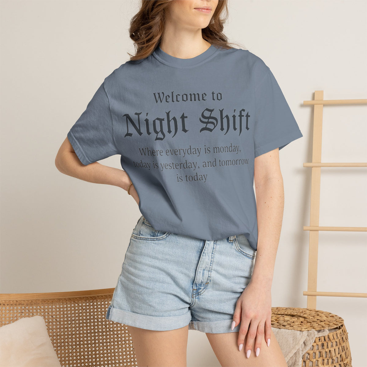 Welcome To Night Shift Light Shirt, Elegant Blackletter Nurse Tee, Night Shift Gift Shirt, RN Humor
