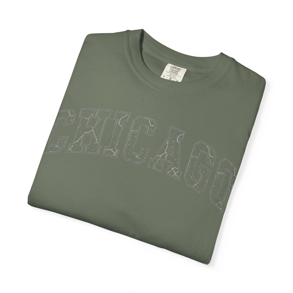 Chicago Outline Varsity Shirt, Minimal Distressed Chicago Tee, Windy City Shirt, Chicago Gift