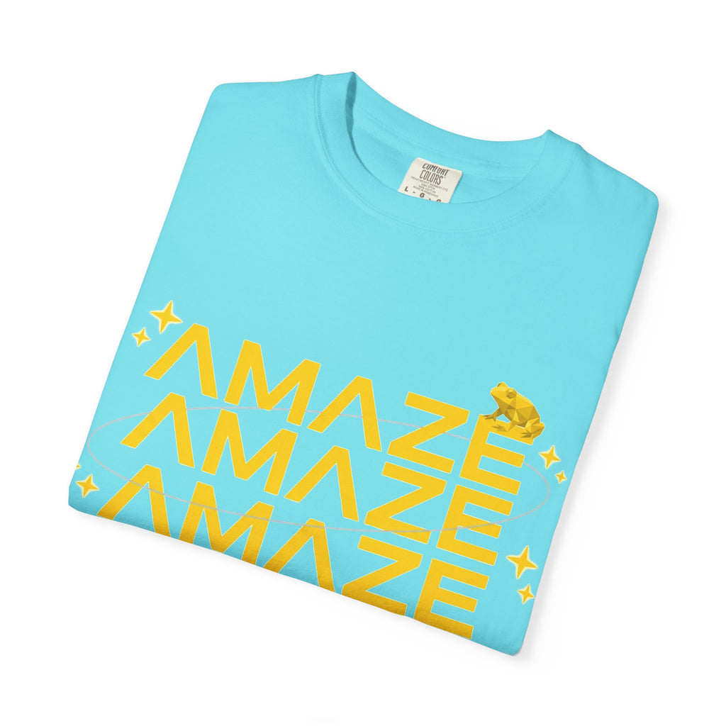 Amaze Amaze Amaze Shirt, Retro Stacked Type Tee, Tiny Frog Graphic Shirt, Funny Minimal Gift
