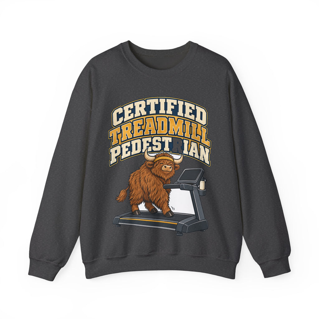 Funny Gym Sweatshirt Certified Treadmill Pedestrian Yak Sweatshirt, Gym Gift For Men Women, Weightlifting Humor Sweatshirt