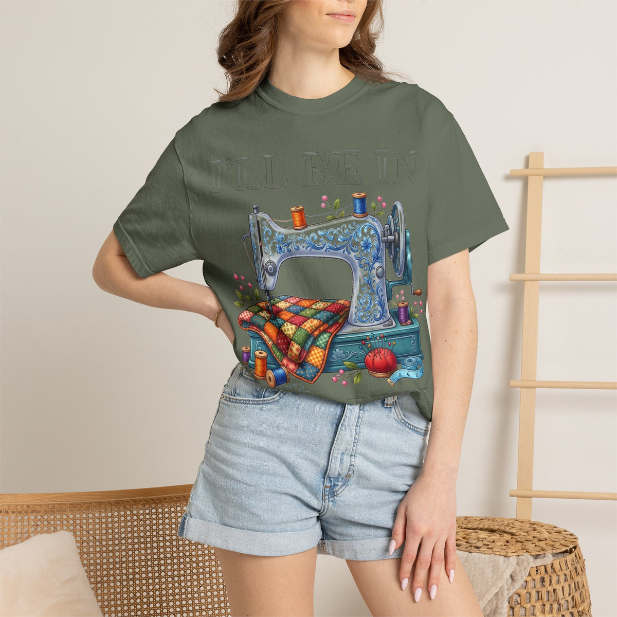 I'll Be In My Office Sewing Shirt, Vintage Sewing Machine Quilter Tee, Funny Seamstress Shirt, Quilter Gift