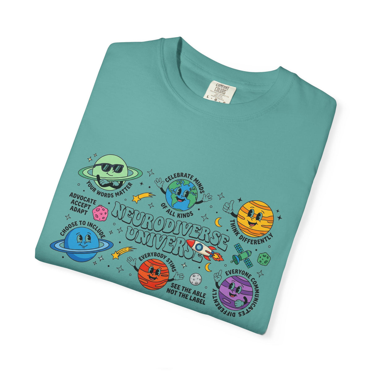 Neurodiverse Universe Wide Shirt, Autism Acceptance Planets Tee, Inclusion Teacher Shirt, SPED Gift