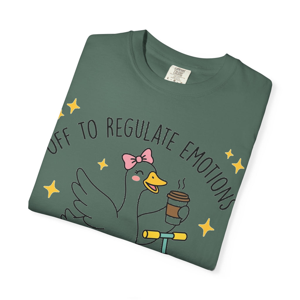 Off To Regulate Emotions Wide Shirt, Scooter Goose Coffee Tee, Funny Mental Health Shirt, Counselor Gift