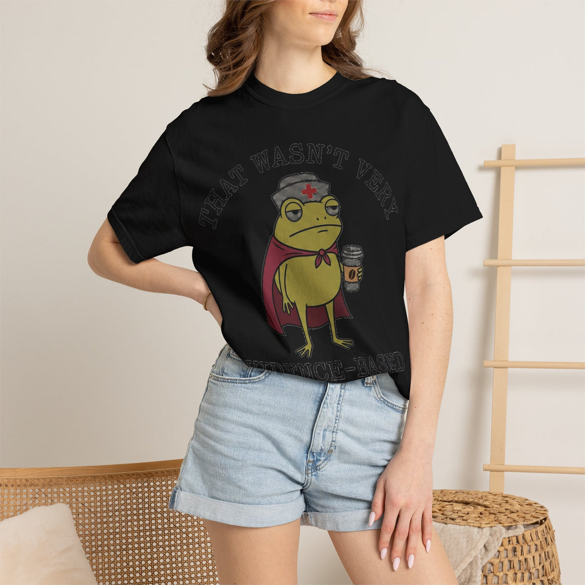 That Wasn't Very Evidence-Based Of You Caped Frog Shirt, Funny Nurse Frog Tee, Nursing Student Shirt, RN Gift