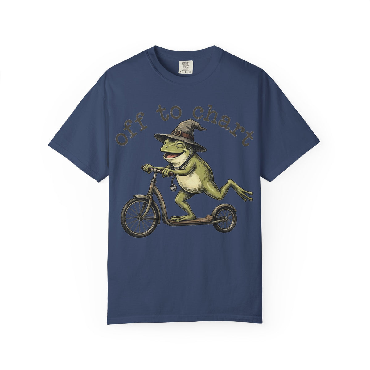 Off To Chart Grinning Frog Shirt, Nurse Frog Scooter Tee, Funny Charting Shirt, RN Gift