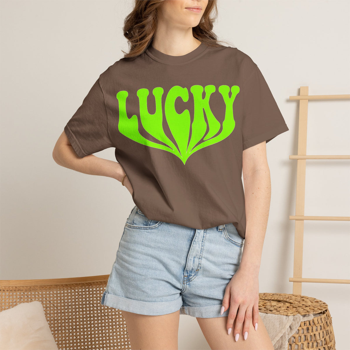 Lucky Drippy Type Shirt, Neon Green Psychedelic Tee, Retro St Patricks Day Shirt, Rave Gift