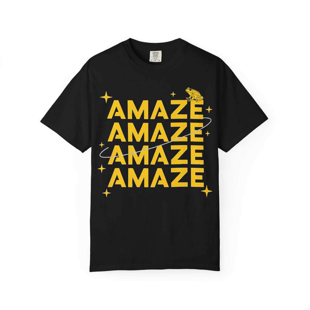Amaze Amaze Amaze Amaze Shirt, Four Line Retro Type Tee, Frog Sparkle Graphic Shirt, Trendy Gift