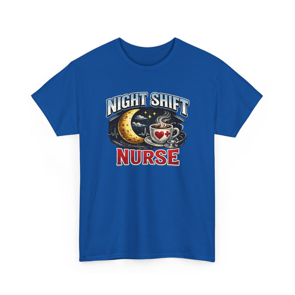 Night Shift Nurse T‑Shirt - Cute Moon & Coffee Graphic Tee for Nurses