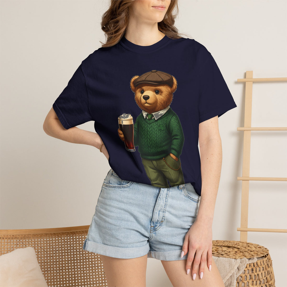 Irish Teddy Bear Pint Shirt, Shamrock Sweater Bear Tee, St Patricks Day Pub Shirt, Irish Gift