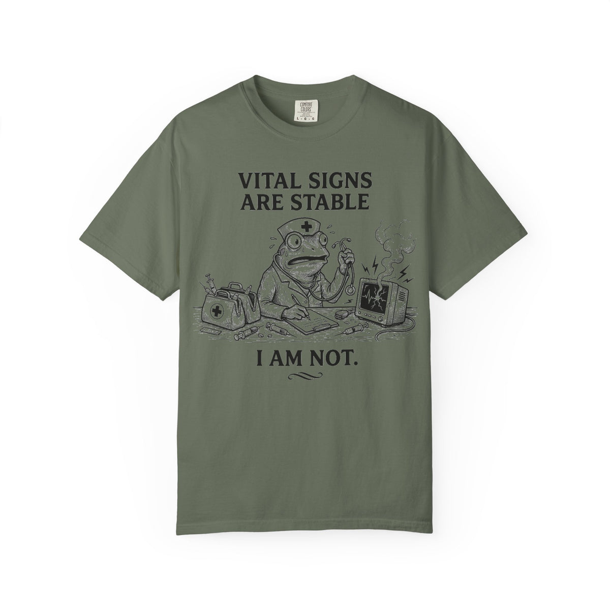 Vital Signs Are Stable I Am Not Shirt, Funny Nurse Frog Tee, Burnt Out RN Shirt, Night Shift Gift