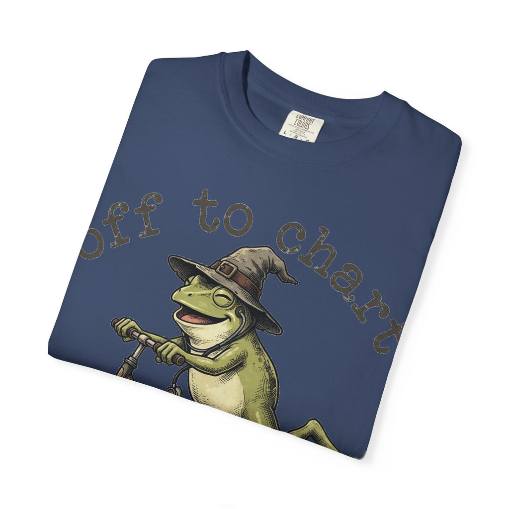 Off To Chart Grinning Frog Shirt, Nurse Frog Scooter Tee, Funny Charting Shirt, RN Gift