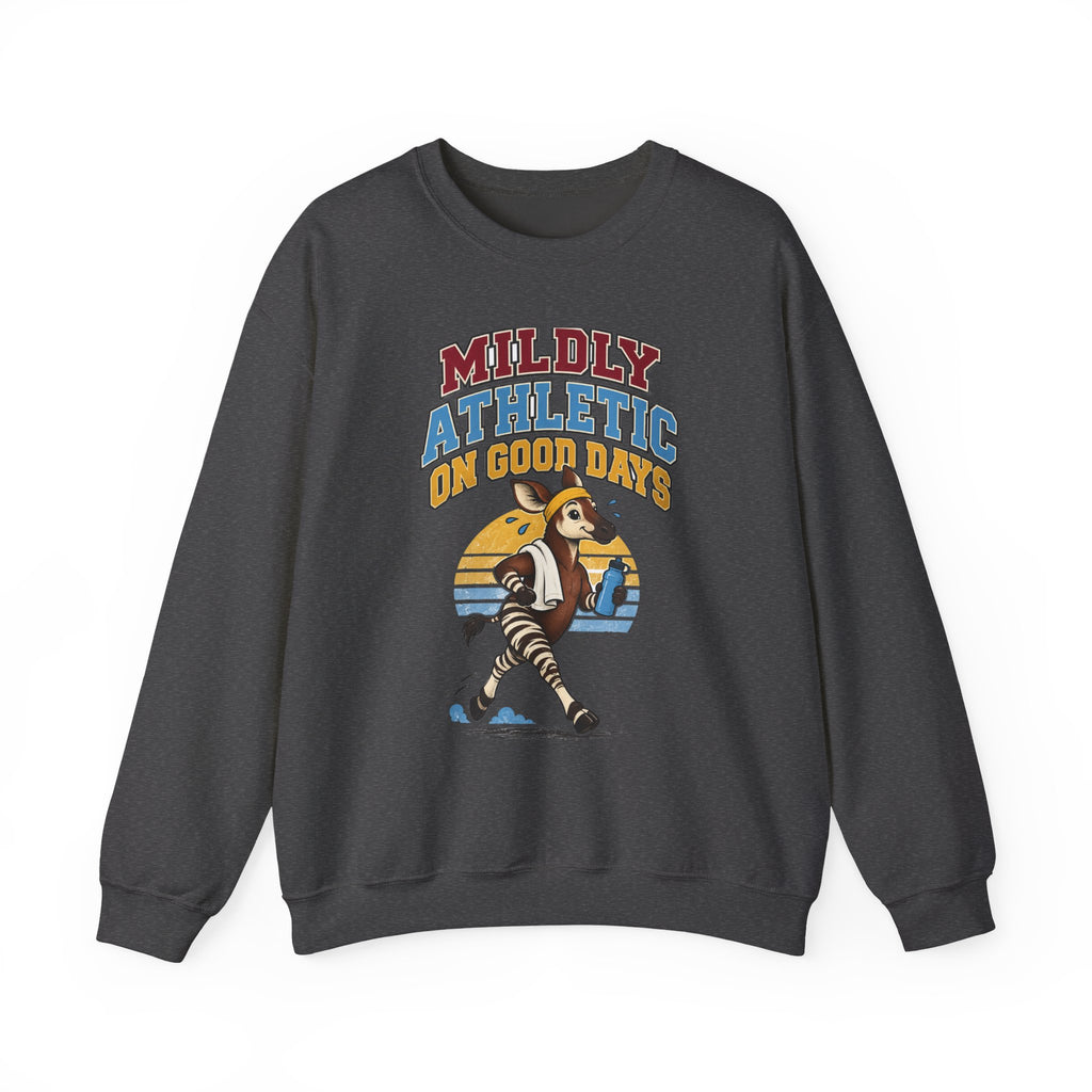 Funny Gym Sweatshirt Mildly Athletic On Good Days Running Humor Workout Comfort Colors Tee