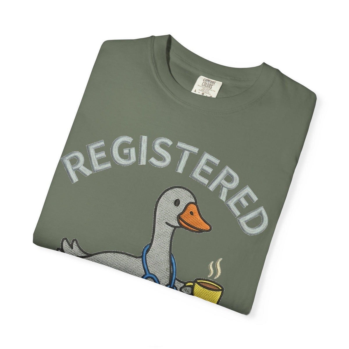 Registered Silly Goose Shirt, Faux Embroidery Nurse Goose Tee, Funny RN Shirt, Nurse Gift