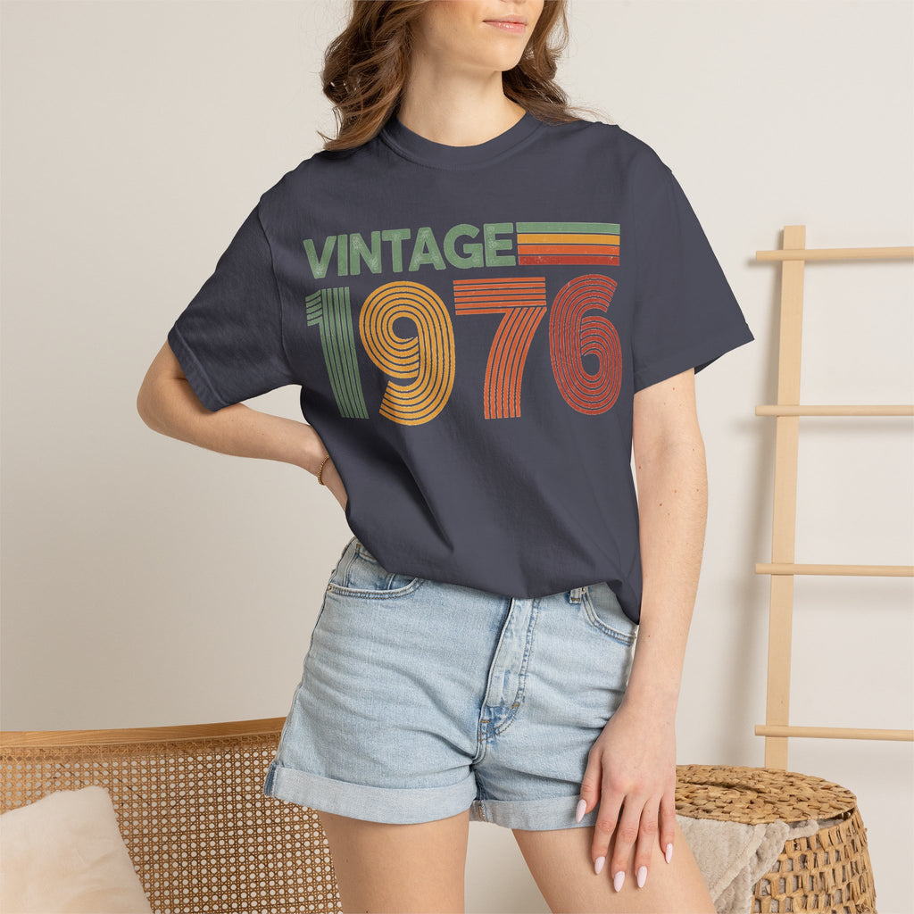 Vintage 1976 Classic Shirt, Seventies Stripe Birthday Tee, Born In 1976 Shirt, 50th Birthday Gift