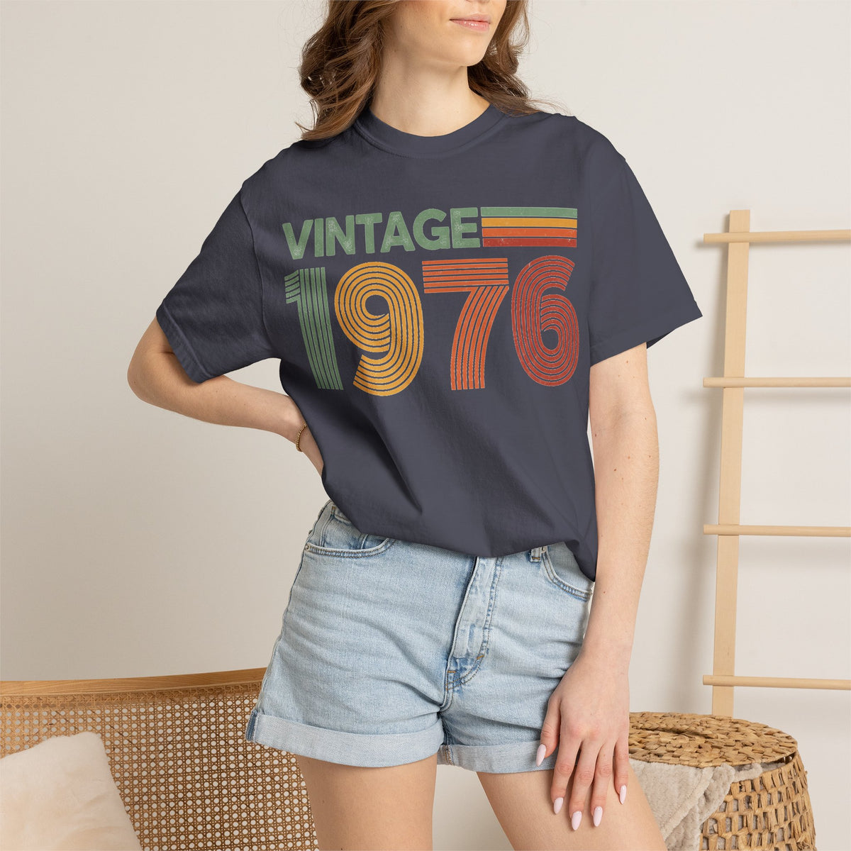 Vintage 1976 Classic Shirt, Seventies Stripe Birthday Tee, Born In 1976 Shirt, 50th Birthday Gift