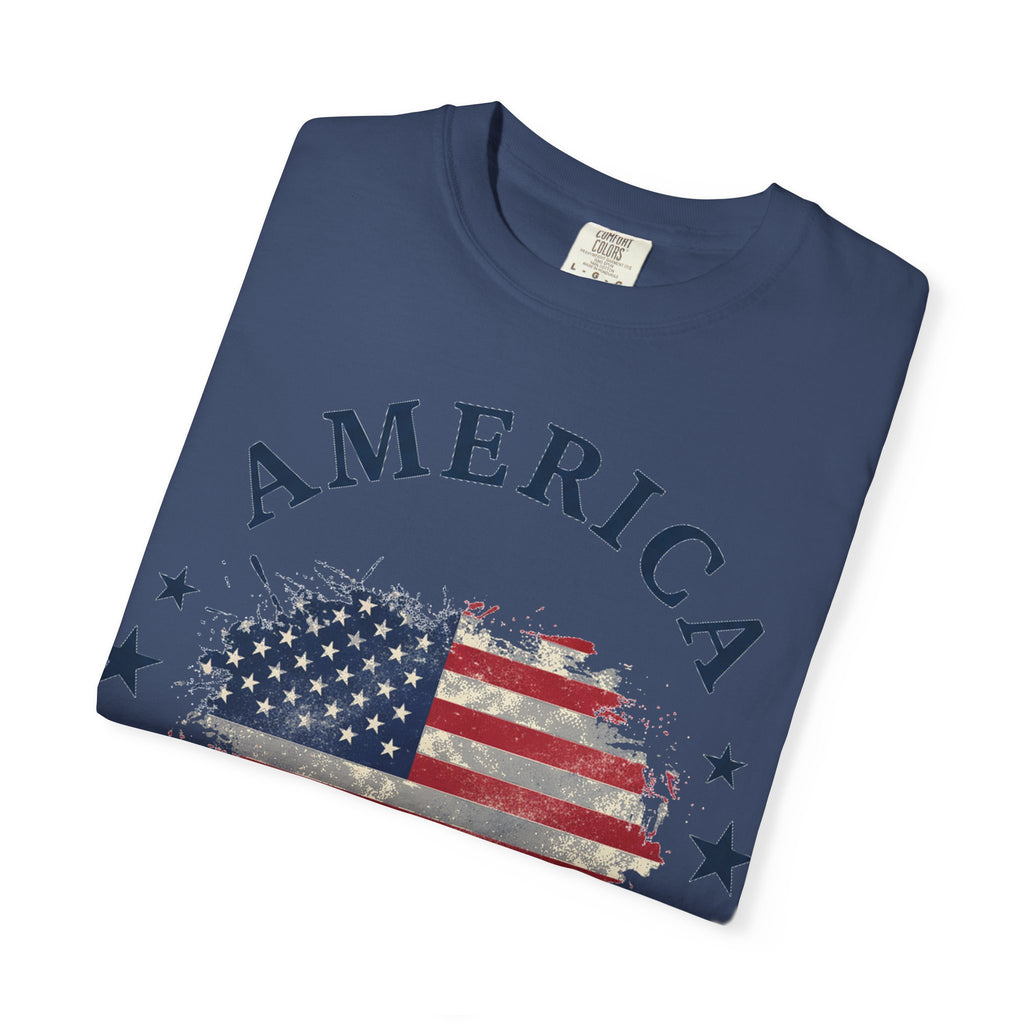 America 1776 2026 Arched Shirt, Vintage Flag Splash Tee, Patriotic Americana Shirt, Independence Day Gift